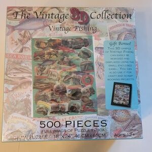 NWT The Vintage Collection 3D Fishing Puzzle 500 Pieces Sealed